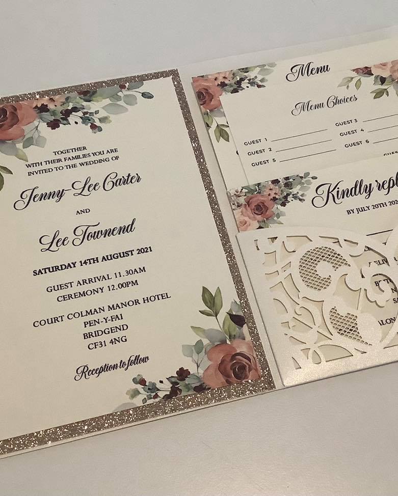 Laser Cut Wedding Invitation - Elegant Custom Luxury Wedding Card