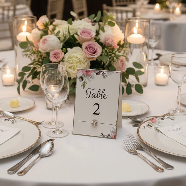 Dusky Pink Wedding Place Cards | Floral Wedding Table Stationery