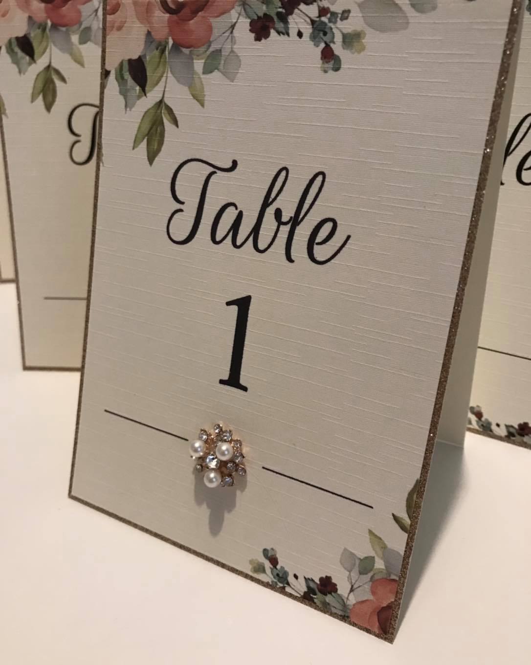 Dusky Pink Wedding Place Cards | Floral Wedding Table Stationery