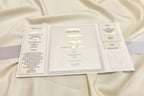 Luxury Gatefold Wedding Invitation | Pearlised Card with Box & Ribbon