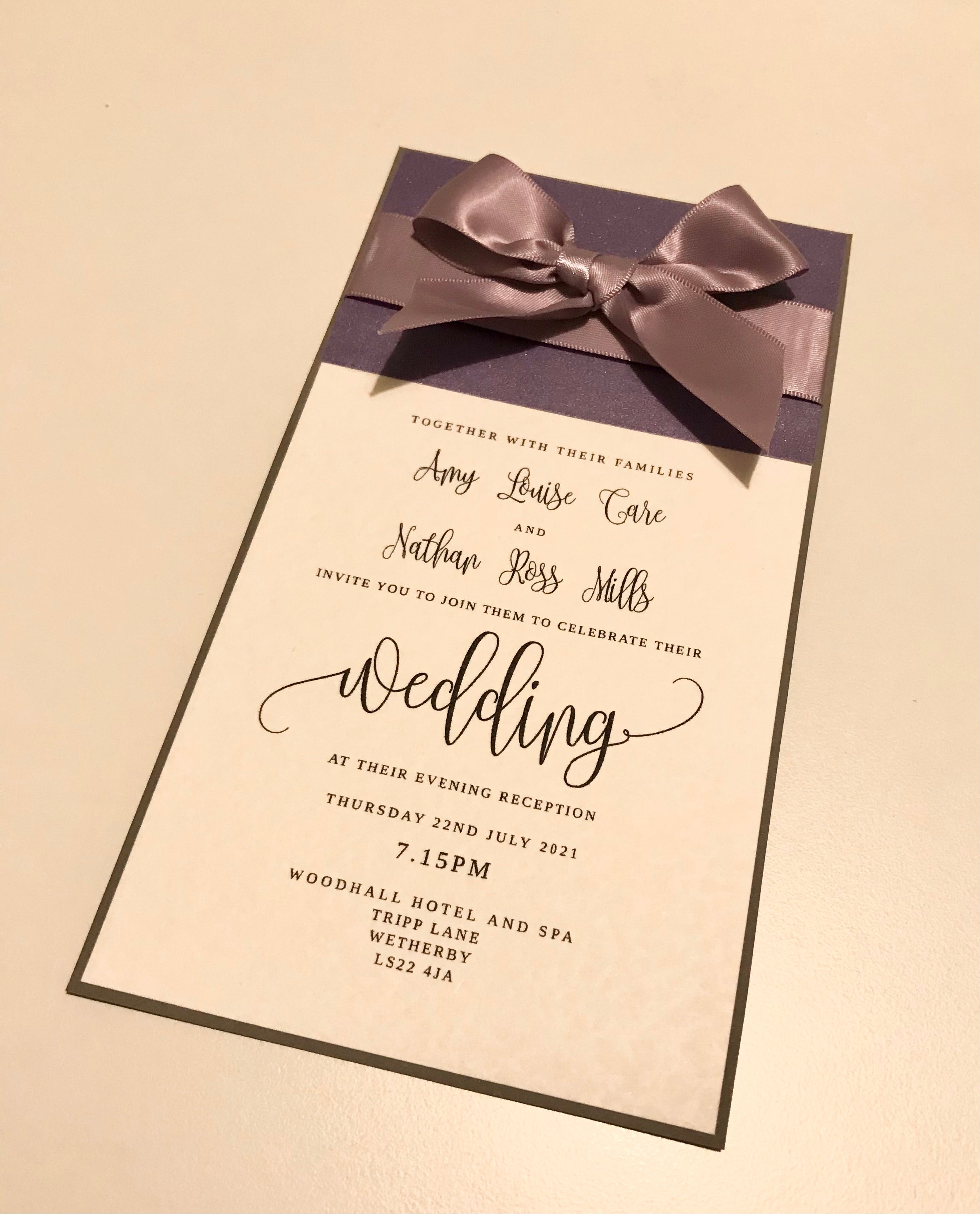 Slim Wedding Reception Invitation Card – Elegant Minimal Designs