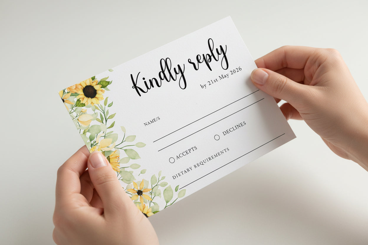 Sunflower Wedding Invitation | Cheap Rustic Country Invite