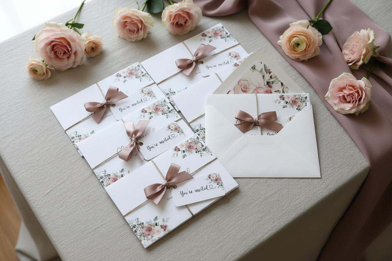 Concertina Wedding Invitation | Elegant Accordion-Fold Wedding Invite