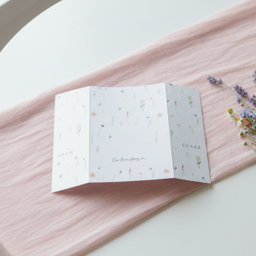 Wildflower Gatefold Wedding Invitation – Elegant Floral Design