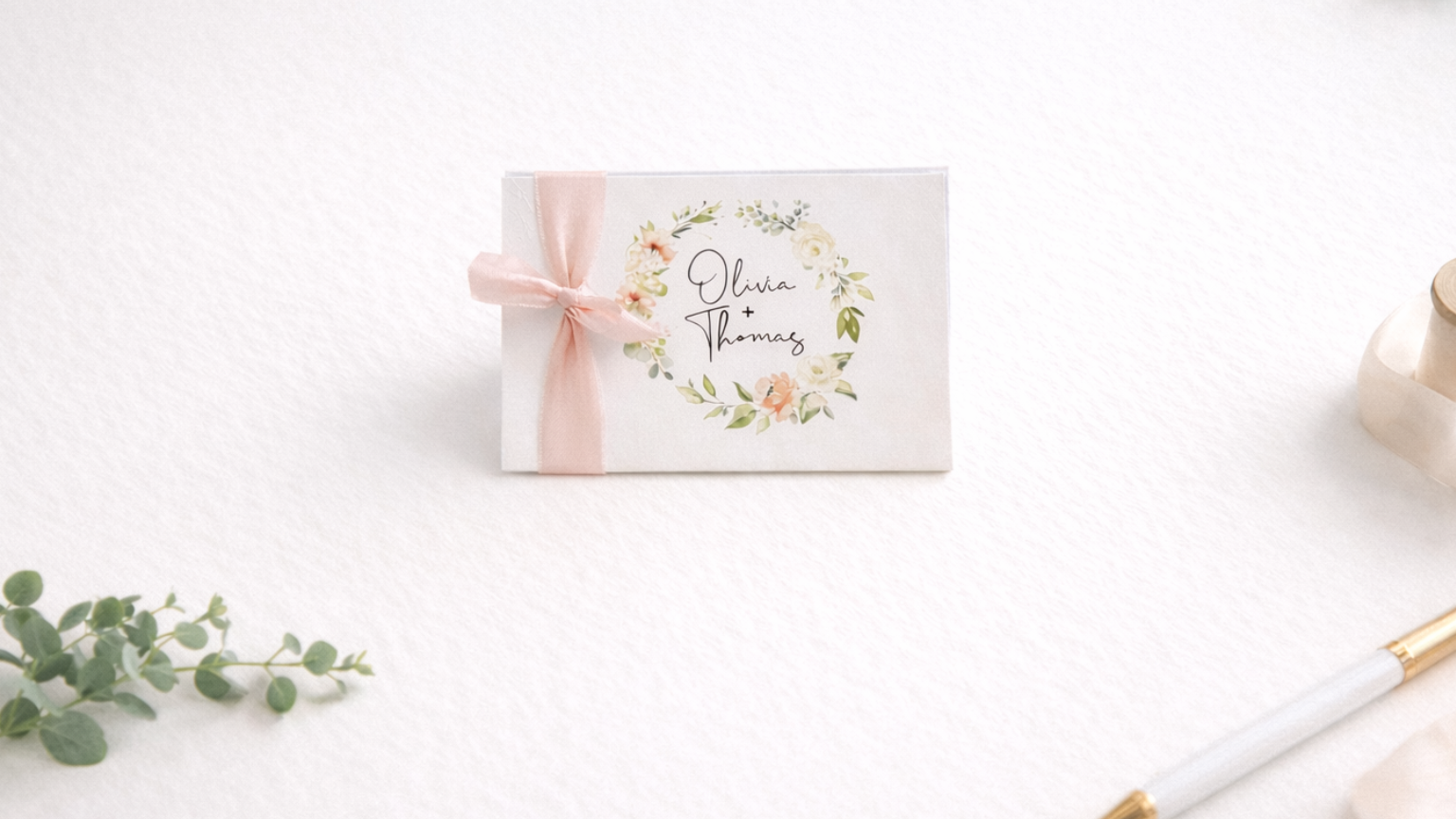Floral Concertina Wedding Invitation with Detachable RSVP | Elegant UK Wedding Stationery