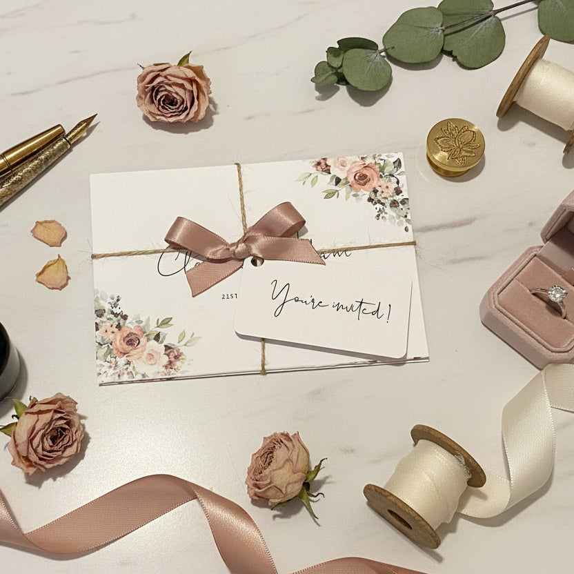 Concertina Wedding Invitation | Elegant Accordion-Fold Wedding Invite