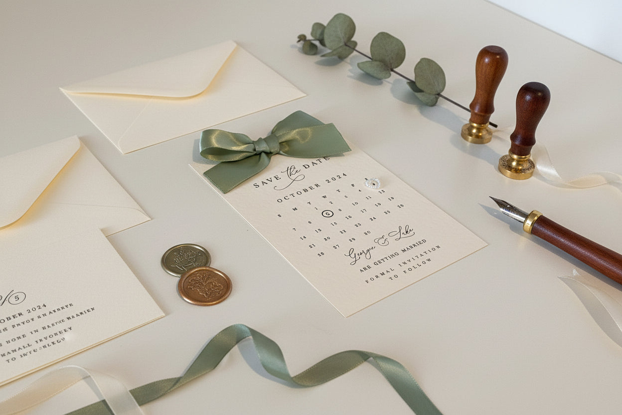 Large Bow Calendar – Save the Date Announcement