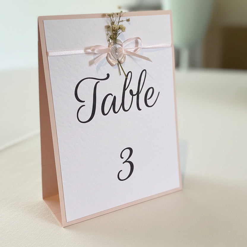 Dried Flower & Wax Seal Table Numbers – Wedding & Event Table Décor
