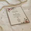 Dusky Pink Floral Wedding Reception Invitation | Matching Laser Cut & Place Cards