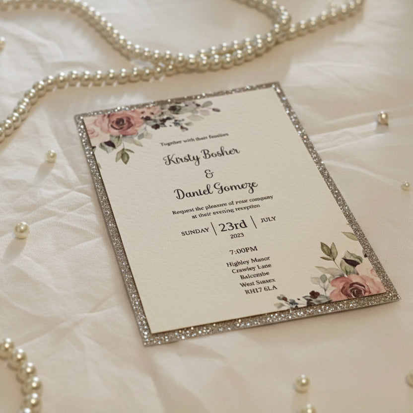 Dusky Pink Wedding Place Cards | Floral Wedding Table Stationery