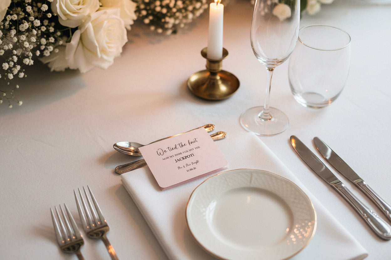 Wedding Scratch Card Holder – Personalised Lottery Card Gift for Wedding & Events